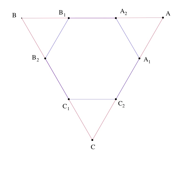 hexagone dans triangle